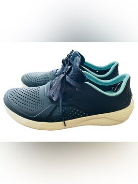 Crocs LiteRide Pacer Womens Size 10 Navy Blue Turquoise Lace up Shoes 205234